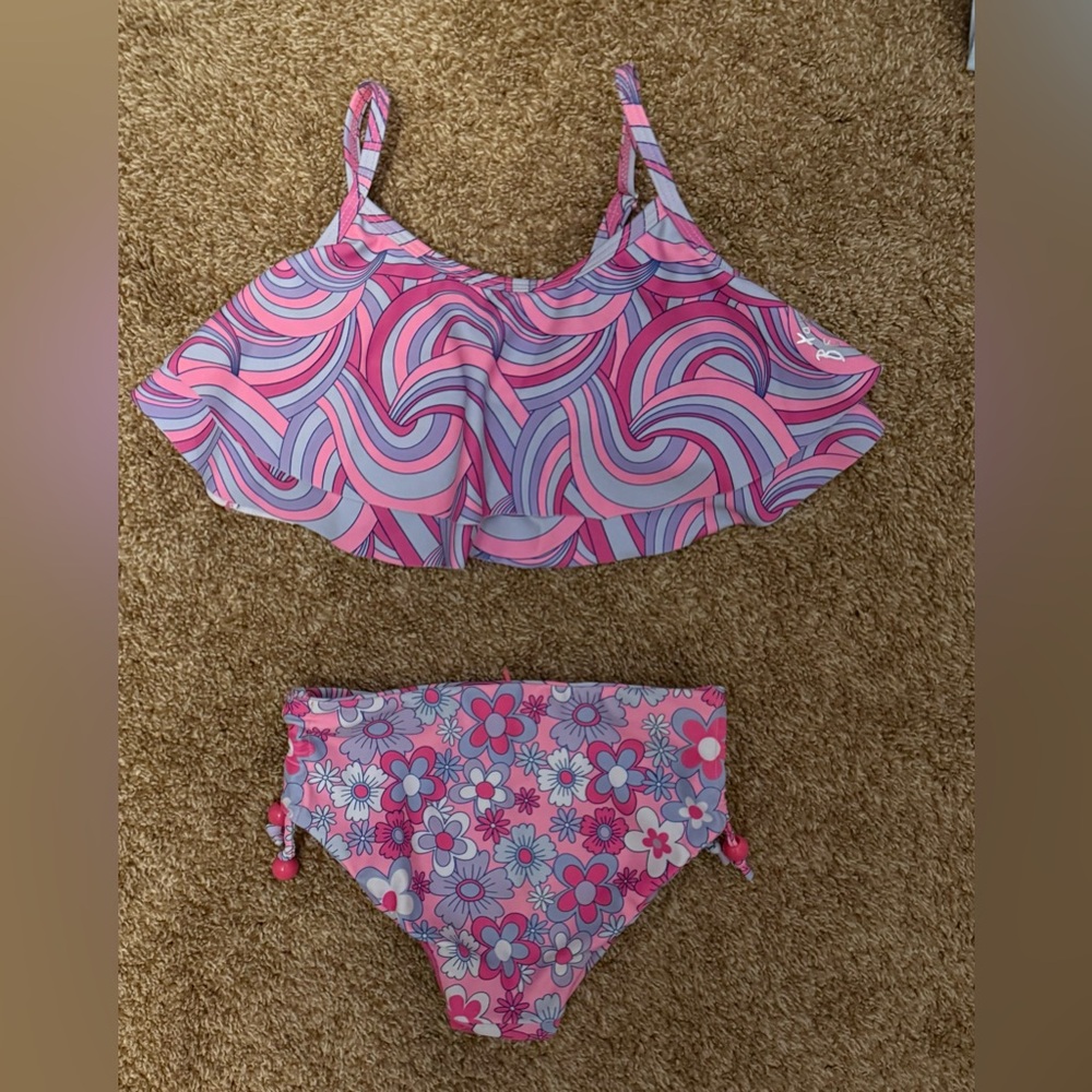 Betsey Johnson Pink and Purple Swirl Bikini